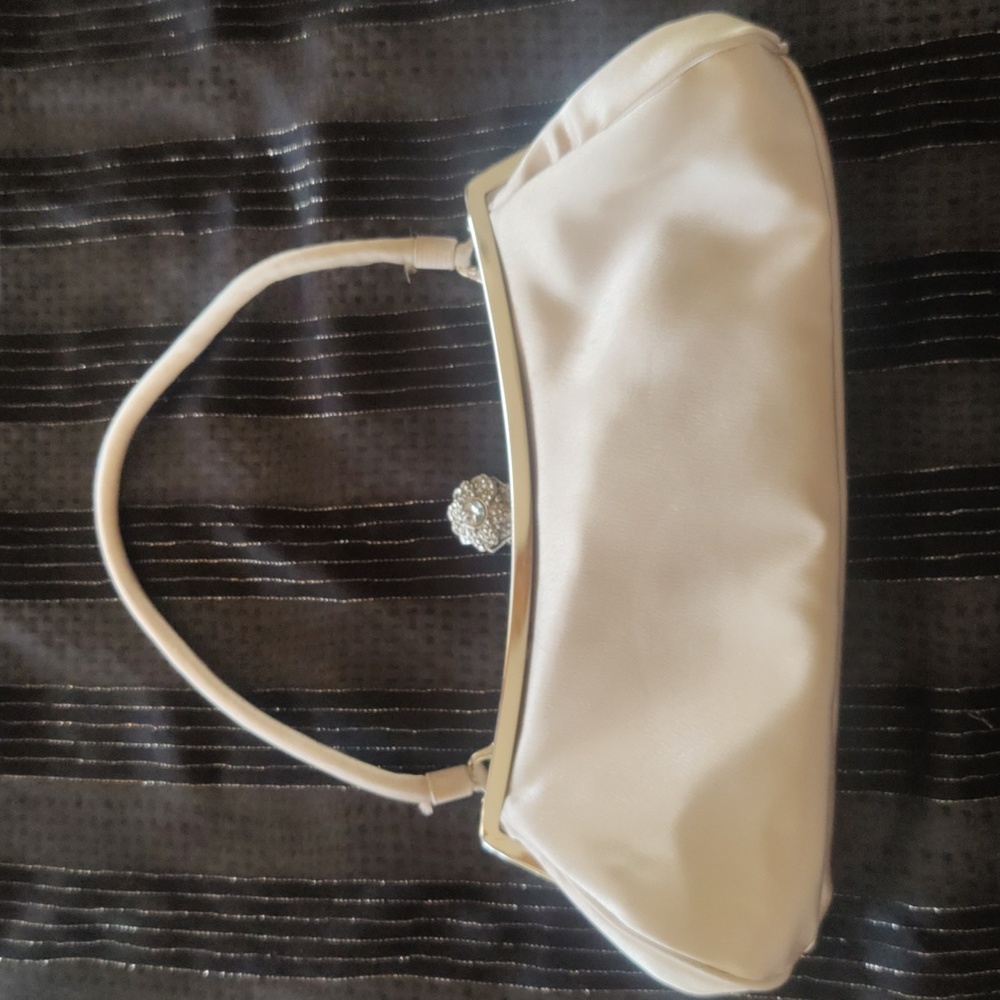 Bridal or Formal small clutch/wristlet purse cream in color